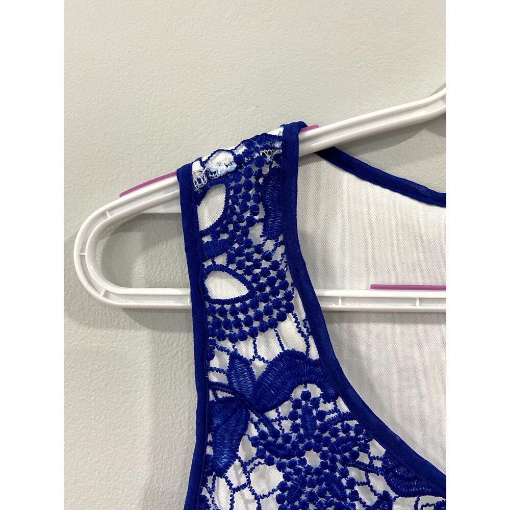 Adore Blue to white Ombre Lace Sleeveless Dress Size Small - Picture 11 of 11